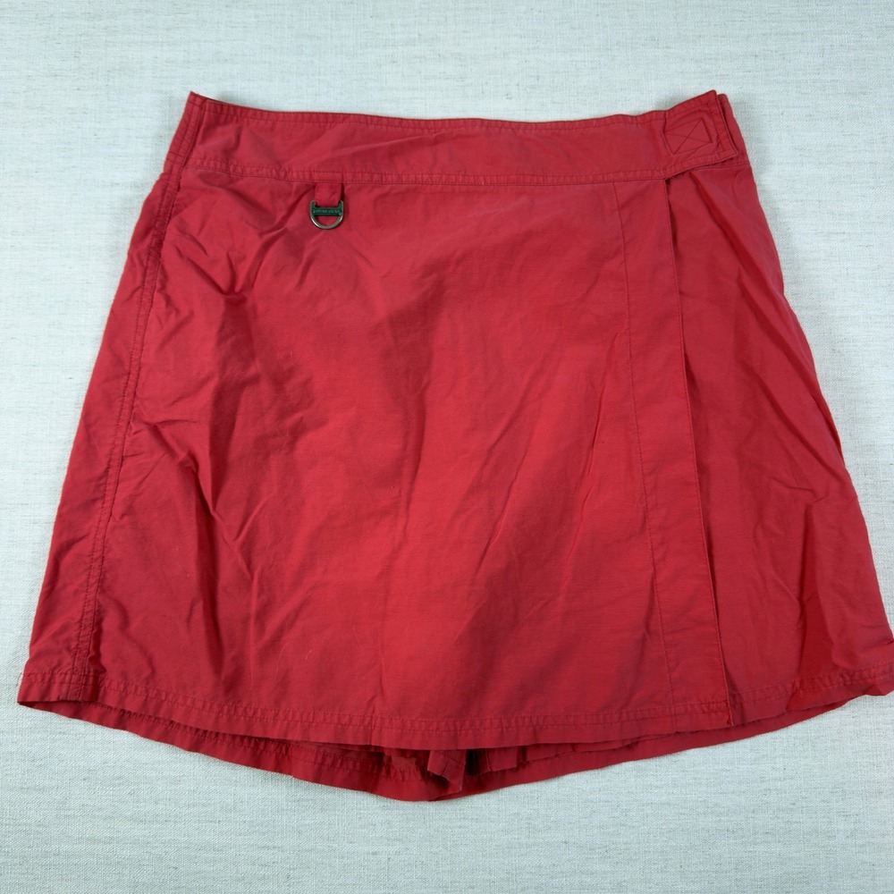 Tapemeasure Womens Size 14 Red Cotton Blend Wrap Front Skort D-Ring Detail
